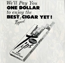 Phillies Tips Cigars 1965 Advertisement Tobacco Enjoy The Good Taste DWII10 - $29.99