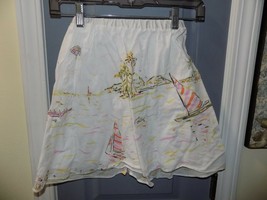 CREWCUTS White Lined Skirt W/Resort Print Size 6/7 (L) Girl&#39;s EUC - $27.00