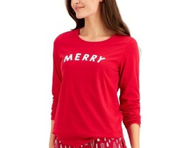allbrand365 designer Womens Merry Printed Pajama Top Only,1-Piece,Red Size M - £24.68 GBP