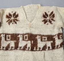 Womens Small Hand Knit Alpaca Wool Sweater No Labels - £18.64 GBP