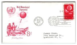 UN Scott #50 1957 World Meteorological Org First Day Cover FDC Artmaster - $8.09