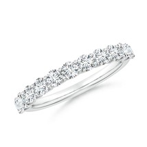 Angara Lab-Grown 0.86 Ct Round Diamond Half Eternity Wedding Ring in Silver - £527.32 GBP