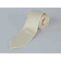 Men Stacy Adams Neck tie Hanky Set Business Formal Solid Color Satin S7 Beige image 6