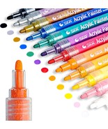  Acrylic Paint Markers Set Permanent Paint Pens for Plastic for Glass - £19.76 GBP