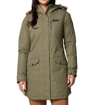 New Columbia Women&#39;s Suttle Mountain Faux Fur Long Insulated Jacket Gree... - $148.49