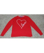 Womens Sweater Apt 9 Red Heart Love Valentines Long Sleeve-size M - £17.45 GBP