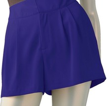 Jennifer Lopez JLo Shorts Violet Blue Pleated Dress Shorts - £23.58 GBP