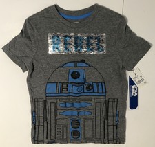 Star Wars Girls Grey Rebel Droid R2-D2 Sequin Short Sleeve T-Shirt Size: (XS) - £9.43 GBP