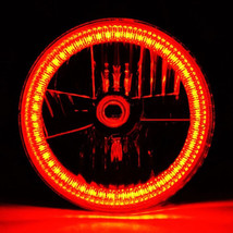 7&quot; Amber SMD LED Halo Angel Eye H4 Halogen 60W Light Bulb Motorcycle Headlight - £47.92 GBP