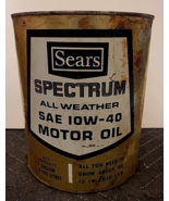 Vintage Sears Spectrum 1 Gallon All Weather SAE 10W-40 Motor Oil Tin Empty - £17.59 GBP