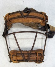 Vintage Antique Baseball Catchers Face Mask Metal And Leather - £100.45 GBP