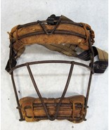 VINTAGE ANTIQUE BASEBALL CATCHERS FACE MASK METAL AND LEATHER - $169.78 CAD