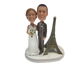 Custom Bobblehead Eiffel Tower French Wedding Couple - Wedding &amp; Couples Bride &amp; - £131.06 GBP