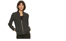 Elle Women Bomber Jacket Polka Dot Black S - £23.73 GBP