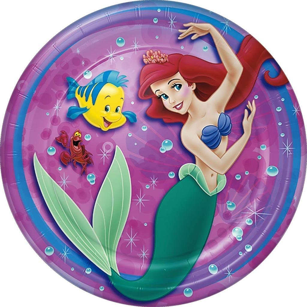 Disney Little Mermaid Lunch Paper Plates Birthday Party Supplies 8 Per Package - $10.95