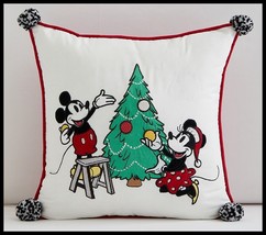 NEW RARE Pottery Barn Disney Kids Mickey and Minnie Mouse Christmas Pill... - $99.99