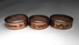 Lot of 3 Vintage Bell Trading Solid Copper Band Rings C3395 - £69.82 GBP