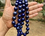 14 mm Rnd 54+1 Beads 36&quot; Original Lapis Lazuli Jaap Rosary, Japa Mala En... - £50.11 GBP