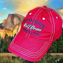 Yosemite National Park Half Dome Embroidered Cardinal Red Baseball Hat Cap - $32.99