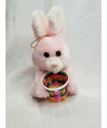 Vintage Plush Rabbit Small With Basket Taiwan  - £15.56 GBP