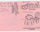 Ruffles &amp; Truffles Tearoom Menu Kingston Pike Knoxville Tennessee 1990&#39;s - $11.88