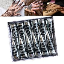Golecha Henna Black Color Mehendi Cone Pack of 12, Temporay Tattoo, Body Art Ink - $27.23