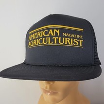 VTG American Agriculturist Black Mesh Trucker Snapback Hat Cap - £22.95 GBP