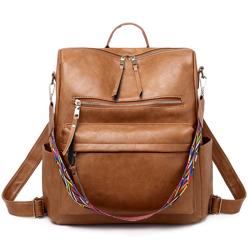Retro Backpack for Women Big Capacity Backbag Leather Duffle Gym Bag Cro... - $29.99