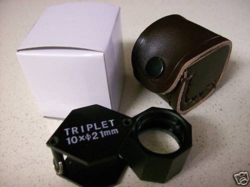10x, 21mm Triplet Professional Loupes, Black Round Body Magnifier. Three... - $17.82