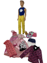 Mattel Barbie Clothes Lot of Clothes and Accessories With 1988 Ken Doll - $23.74