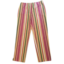 Striped Tapered Ankle Pants Split Hem Size 10 Barbiecore Side Zip Madiso... - £15.94 GBP