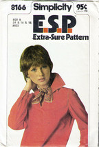Vintage 1977 Misses' PULL-OVER TOP Pattern 8166-s Size 14,16,18 - UNCUT - £9.58 GBP