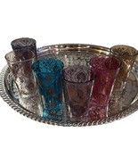 Moroccan colored tea glasses - Moroccan set of 6 multi color tea glasses - £33.31 GBP