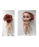 Fashion doll 5in large head huge eyes auburn hair closed mouth red lips ... - £7.07 GBP