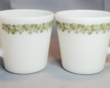 Pyrex Spring Blossom Milk Glass Coffee Mugs Cups Set Of 2 Crazy Daisy Vi... - $11.83
