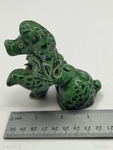 Vintage Mid Century Green Spaghetti Ceramic Poodle Figurine Made In Japan - £18.99 GBP