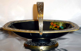 Vintage Ornate Brass and Enamel Fruit Basket Bowl - Made in Israel - £22.78 GBP
