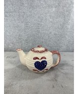 Hermatage Pottery Spongeware Heart Mini Teapot 3.5&quot; Tall - $11.98