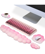 Cloud Mouse Pad and Keyboard Wrist Rest Set,4 Pcs Pink Ergonomic Arm Sup... - $30.01