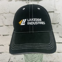 Lakeside Industries Ball Cap Hat Black Strap Back 100% Cotton - $9.89