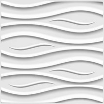 Dundee Deco 3D Wall Panels - Modern Wave Paintable White PVC Wall Paneling for I - £6.13 GBP+