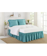 The Pioneer Woman Teal Cotton Swiss Dot 3-Piece Bedskirt and Sham Set TEAL - £40.05 GBP