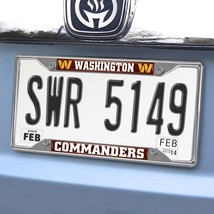 NFL Washington Commanders Chrome License Plate Frame Letters on Maroon Image - $24.99