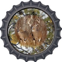 Deer On Camo Novelty Metal Bottle Cap 12 Inch Sign - £21.54 GBP