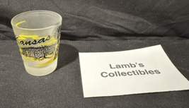 Kansas Homestead Scene 2&quot; shot glass black yellow nightcap collectible s... - £9.40 GBP