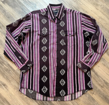 Vtg Wrangler Aztec Western Men&#39;s Shirt X-Long Tails Cowboy Cut 17 - 35 P... - $24.04