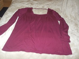 PRETTY Womens XL OLD NAVY  Open Back TOP Purple Wine L/S - £15.56 GBP