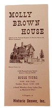 Molly Brown House Denver Colorado CO 1970s Advertising Brochure  - £5.58 GBP