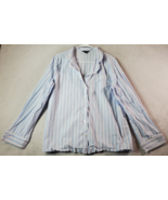 Brocks Brothers Sleep Shirt Womens Large Blue Striped Cotton Pocket Butt... - $402.45 MXN