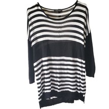 MNG Basics Black &amp; White Striped Lightweight Sweater - £9.88 GBP